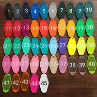 Certifié d'usine rétro vintage impression UV logo clair en plastique acrylique chambre de motel hôtel porte-clés