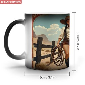 Mug à changement de couleur 11oz en céramique noire givrée, vierge pour sublimation, idéal comme cadeau - Product Image 1