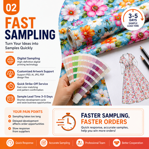 Tessuto <span class=keywords><strong>in</strong></span> Crepe di Rayon di Alta Qualità con Stampa Floreale Digitale 3D, Morbido, Elastico e Traspirante, <span class=keywords><strong>Viscosa</strong></span> 30S 40S per Bluse e Top da Donna, OEM - Product Image 4