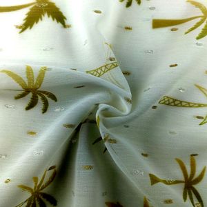 Vente d'été chaude motif noix de coco métallique Lurex Clip Dot mousseline de soie impression numérique <span class=keywords><strong>tissu</strong></span> résistant aux rides pour les robes de mariée - Product Image 5