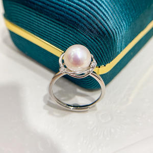 Base para Anillo de Plata S925, Accesorios para Perlas DIY, Anillo de Moda con Cuentas Redondas de 9-13 mm, Soporte para Joyería 10451 - Product Image 4