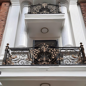 Rampe de balcon décorative en fer forgé, rampes extérieures élégantes pour balcon, design métallique robuste, qualité durable - Product Image 5