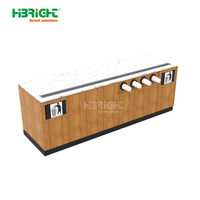 Comptoir de Table de préparation de boissons au café modulaire double face robuste Station murale en bois avec distributeur de tasses pour l'épicerie