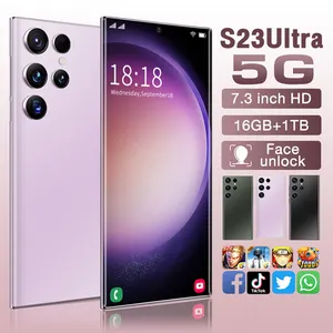 Factory price latest version S23 ultra cell phone 7.3 inch6800mah battery original Mobile phone multi language WIFI BT FM GPS