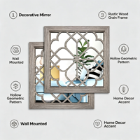 Miroir mural carré au design moderne, miroir d'entrée en MDF à faire soi-même, couleur au choix, pour la décoration de la salle de bain, des chambres, des salons, de la maison, marque SHN, modèle