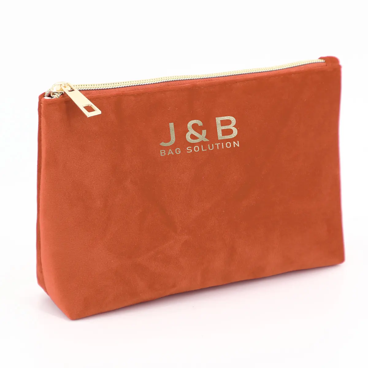 Custom Design Velvet Makeup Pouch for Travel Organizer Cosmetic Bag Women Velvet Bag with Zipper for Promotion