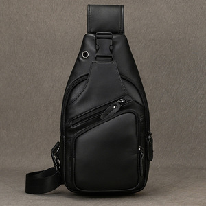 Sac de poitrine en cuir Crazy Horse pour hommes décontracté rétro <span class=keywords><strong>diagonal</strong></span> Crossover Baotou sac à bandoulière en cuir superposé - Product Image 3