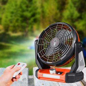 Ventilador Solar para Exteriores con Carga USB, Luz de Emergencia Portátil con Gancho, Ventilador Silencioso para Camping con Luz, Batería de Gran Capacidad - Product Image 4