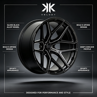 Nouvelles jantes en alliage d'aluminium forgé multi-rayons noir brillant 18-22 pouces 5x112 5x120 compatibles avec Audi Mercedes Tesla