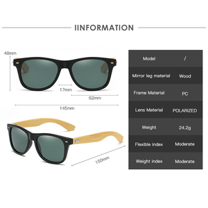 <span class=keywords><strong>Occhiali</strong></span> da <span class=keywords><strong>Sole</strong></span> Classici 100% UV per <span class=keywords><strong>Donna</strong></span> e Uomo, Lenti Polarizzate in Legno di Bambù con Logo Personalizzato - Product Image 4