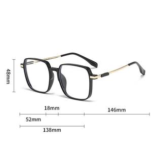 Gafas de bloqueo de luz azul con marco de Metal cuadrado 2025, gafas de ordenador antifatiga ocular con lente HD para uso en pantalla de oficina - Product Image 4