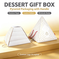 Faltbare Wasserdichte Pyramiden-Geschenkbox Umweltfreundliche Kartonverpackung Recycelte Papierbox für Sushi Süßigkeiten Schokolade