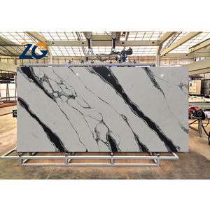 ZGSTONE Nuevo diseño Panda White Calcutta Worktops Mármol artificial Look Calcatta Calacatta Losa de cuarzo para encimeras de cocina - Product Image 1