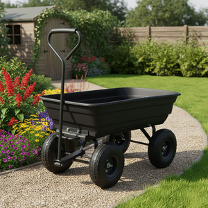 Chariot de jardin robuste OEM/ODM de haute qualité avec mécanisme de basculement breveté pour le transport de paillis et de bois de chauffage - Modèle GARPYC000 - Product Image 3