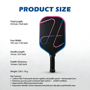 DongGuan AoDuo Luzz Pro 4 Inferno MPP Material for T700 Standard Carbon Fiber Pickleball Paddle 16mm Portable Training Yiheng - Product Image 3