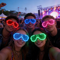 Lunettes LED de rave en gros, couleurs personnalisables, lunettes à volets en plastique durable pour EDM, DJ, discothèque, soirée dansante, festival, concert