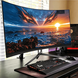 จอคอมพิวเตอร์โค้ง OEM ODM ราคาขายส่ง ขนาด 34/19 นิ้ว ป้องกันแสงสีฟ้า 165Hz ความละเอียด 1080p 2k 4K สำหรับเล่นเกม ความละเอียดสูง - Product Image 1