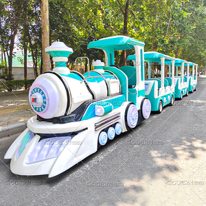 รถไฟไร้รางมาตรฐาน CE ระดับพรีเมียม ตู้โดยสารกึ่งปิด พร้อมไฟ LED สีสันสดใส สำหรับความบันเทิงครอบครัวเชิงพาณิชย์ - Product Image 2