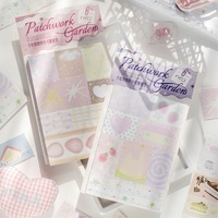 Blocs-notes autocollants détachables en cuir de vachette blanc Twilight, livraison directe disponible ; Mémos inspirés du style patchwork de jardin, d'inspiration nostalgique