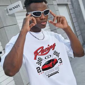 T-shirt en coton 100% tricoté surdimensionné vintage pour homme de haute qualité, logo personnalisé, impression numérique, style décontracté, shorts d'été rapides - Product Image 1