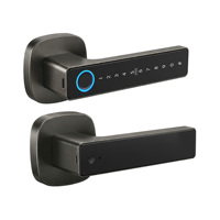Cerradura Inteligente con Huella Dactilar SJJ para Puerta, de Aluminio/Madera, con App Tuya, Teclado Táctil, Tarjeta RFID, Código, Entrada sin Llave para Apartamento