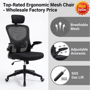 Chaise de bureau ergonomique à dossier haut avec support lombaire, chaise de conférence en maille réglable pour la maison et le bureau - Product Image 5