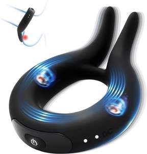 Vibrierender Penisring für Männer, <span class=keywords><strong>Cockring</strong></span>-Vibrator, dehnbarer Silikon-<span class=keywords><strong>Cockring</strong></span> zur Erektionsstimulation mit 10 Vibrationsmodi - Product Image 1