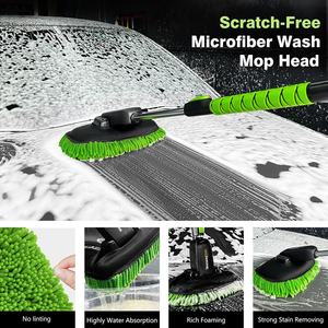 Fregona de microfibra para lavado de coches con mango largo, cepillo de lavado sin arañazos, Kit de limpieza de coches para RV Truck Camper - Product Image 5