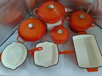 Vente directe du fabricant, plat à poisson en fonte émaillée haut de gamme, pot antiadhésif, ensemble de marmites à soupe, adapté aux fours d'extérieur