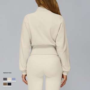 Sudadera Ecológica de Manga Larga con Cuello Alto para Mujer, Otoño Invierno, Color Sólido, Transpirable, para Deportes al Aire Libre, Running, Yoga - Product Image 3