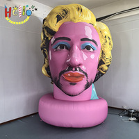 Estatua Inflable Gigante de Cabeza Humana, Decoración Pop Art Retro Glamour para Ferias Comerciales, Exposiciones, Inauguraciones y Festivales