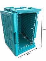 Conteneur isotherme commercial pour aliments de 90 L |   Boîte de transport isotherme pour traiteur avec support pour bacs GN