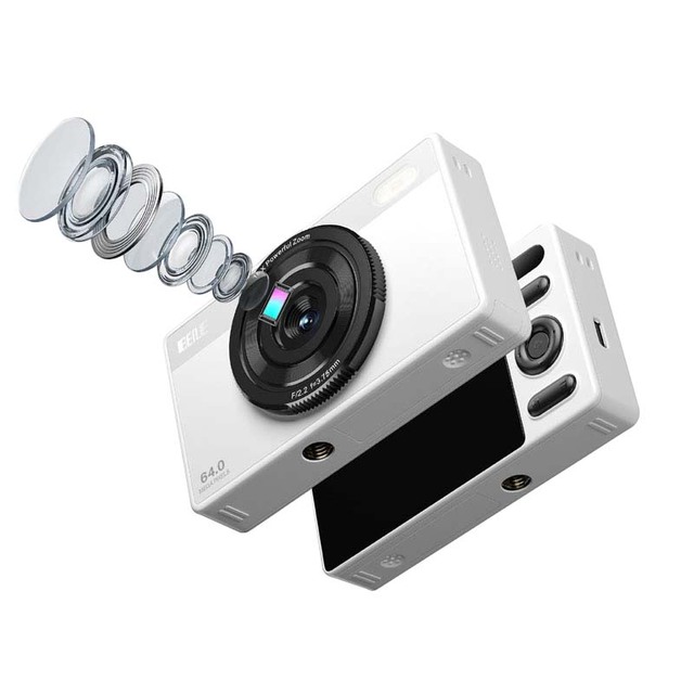 BENJIE Student Digital Camera 16X Zoom 64MP Mini HD CMOS 2.8-Inch Screen Waterproof Selfie Video Instant Capture Cheap SD Memory