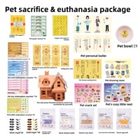 Articles funéraires pour animaux de compagnie (chiens et chats), ensemble funéraire artisanal simulé pour animaux de compagnie avec design universel