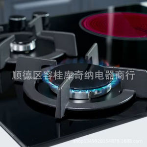 เตาแก๊สแบบฝังขนาด 595x510 มม. พร้อมเตาไฟฟ้ากระจกนิรภัย - Product Image 5