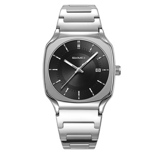 Montre homme à quartz lumineuse étanche avec bracelet en acier, calendrier intégré, pour le marché transfrontalier, vente directe usine - Product Image 1
