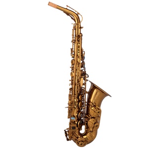 Saxophone alto en mi bémol en laiton jaune gravé au motif château, réglable, pour les musiciens professionnels et les orchestres - Product Image 1