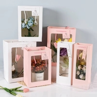 Transparente Geschenktüte mit Griff Tragbare Verpackungstasche für Hochzeitsgeschenke Qixi Festival Zubehör Plüschpuppen-Geschenk Blumen