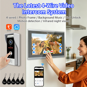 Système d'interphone vidéo intelligent Anjielo, 4 fils, vision nocturne infrarouge, détection <span class=keywords><strong>de</strong></span> mouvement, télécommande Tuya, résistant à l'eau - Product Image 2