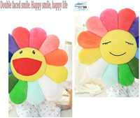 Cojín de Asiento de Peluche Personalizado de Takashi Murakami con Diseño de Girasol, Cojín de Algodón PP Súper Suave para Aliviar el Estrés
