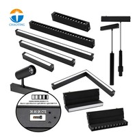 Éclairage sur rail LED magnétique moderne en aluminium 220V avec interrupteur DIP, 3 températures de couleur réglables, projecteurs linéaires intelligents à intensité variable compatibles