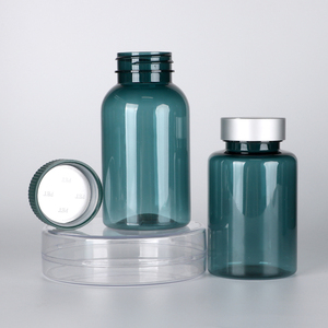 Customized Capsule <b>Bottle</b> Pharmaceutical Packaging PET Plastic Capsule Green Transparent For Health Products With Screw Cap - Product Image 4