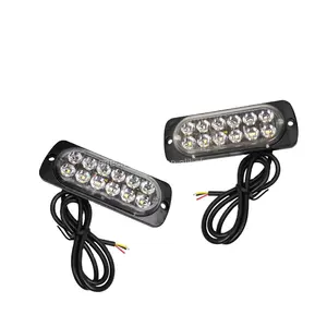 Sempurna LED 12-24V Mobil Truk Strobo Peringatan Darurat Amber Lampu Berkedip Lampu Kerja Lampu Samping 12smd