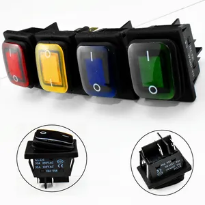 Kcd4 Interruptor Impermeável Vermelho, Amarelo, Azul, Verde, Preto Interruptor Rocker Com LED / 12V / 24V / 110V / 220V / 4 Pin/Luz Indicadora