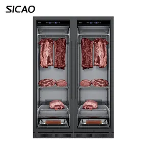 Venda quente de fábrica para uso comercial de peixe pancetta refrigerador de carne seca em idade seca inoxidável preto