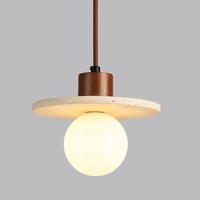 Lampe suspendue vintage pour chambre à coucher, salle à manger, style rétro en pierre jaune, design Wabi-Sabi, pour bar, comptoir, îlot, table à thé
