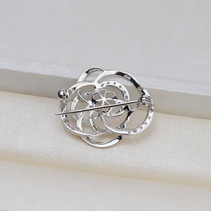 เข็มกลัดเงินแท้ S925 รูปดอกไม้ ประดับมุกเปล่า สำหรับงาน DIY เครื่องประดับส่วนตัว ดีไซน์หรูหรา - Product Image 4