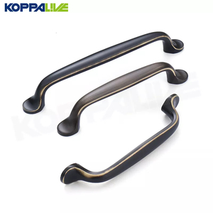 Koppalive gaveta asiática dourada, luxuosa, escovada, dourada, de bronze, alças para armário de cozinha