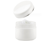 Pot en plastique PP blanc, récipient pour crème cosmétique de 20g avec couvercle dôme en argent