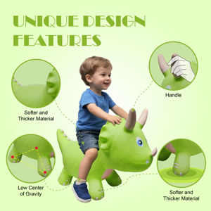 Precio de fábrica: Caballo mecánico de peluche para niños, popular, para interior y exterior, con manijas, decoración de manes y función de balanceo, seguro para niños. - Product Image 4